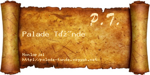 Palade Tünde névjegykártya